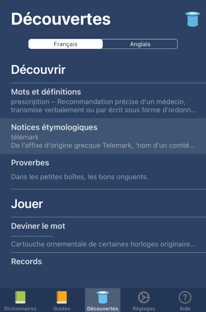 Volet Découvertes