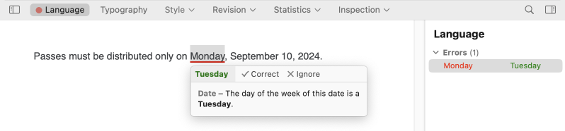 Date error detection