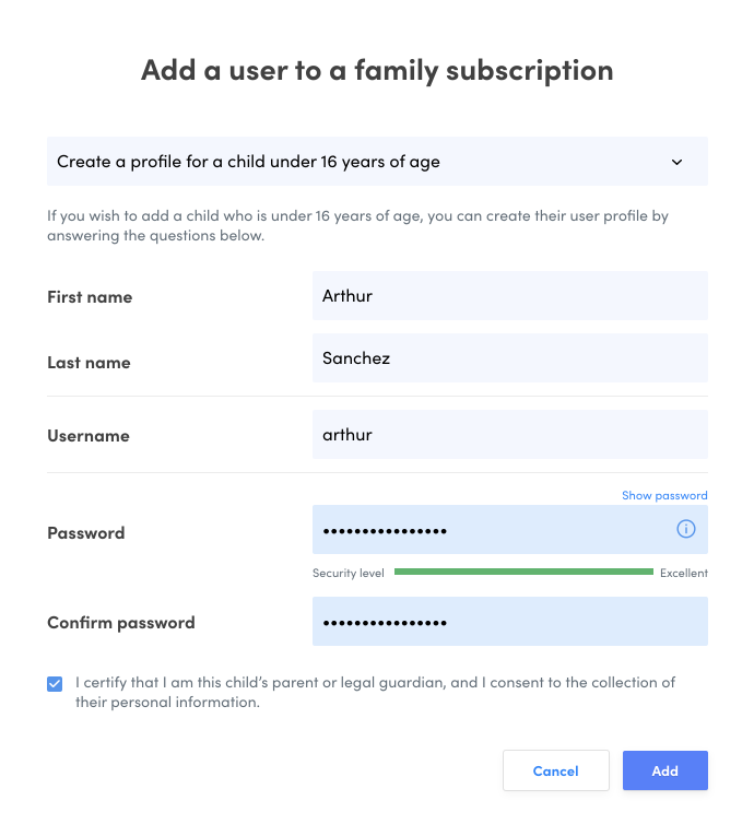 Adding a Supervised User