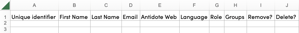 Import file headers