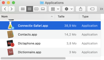 Connectix Safari dans le dossier Applications