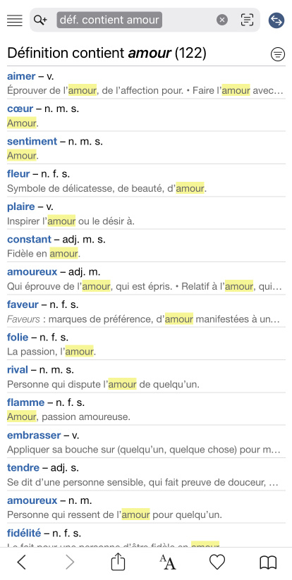 Résultats sur iPhone