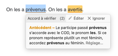 Le nombre de détections identiques